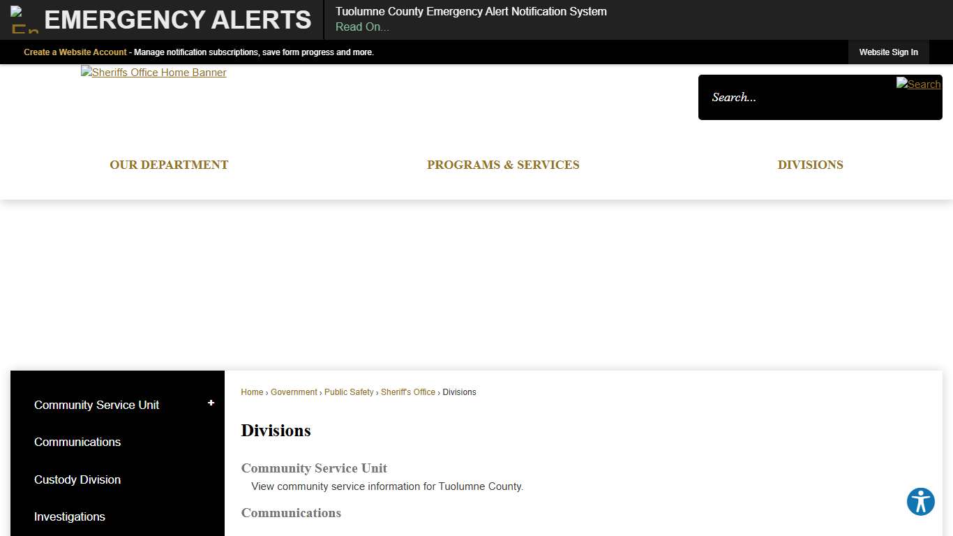 Divisions | Tuolumne County, CA - Official Website